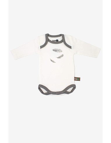 Set de 3 bodies ML coton bio plume grise - KADOLIS