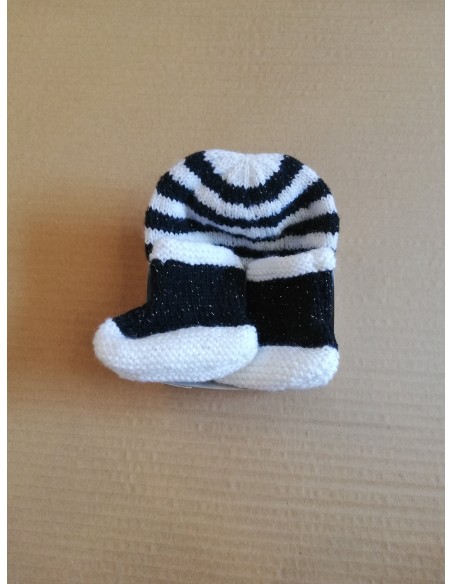 Coffret naissance chaussons, et bonnet - CREAMOMS