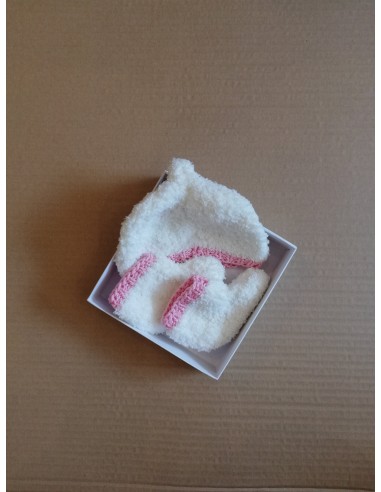 Coffret naissance chaussons, et bonnet - CREAMOMS