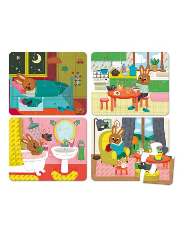 Puzzles de la maison - coffret bois (4 x 6...
