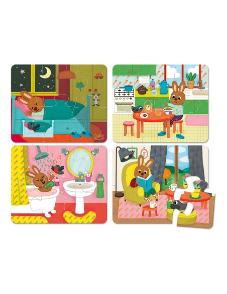 Puzzles de la maison - coffret bois (4 x 6 pces) - VILAC 2+