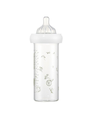 Biberon en verre 240 mL - Gypsophile sable - LE...
