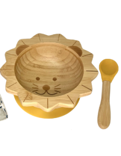 Set de repas bébé lion en bambou et silicone - CAP BAMBOU... 2