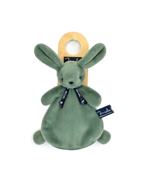 Doudou plat Lapin Dorlotin vert sauge - MAÏLOU 0+