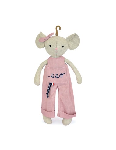 Peluche Souris rose en Lin - Perlipopette - MAÏLOU 0+