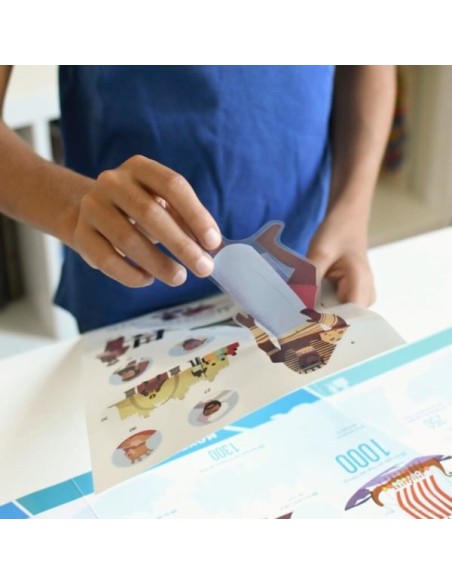 Poster pédagogique + 66 stickers FRISE HISTOIRE DU MONDE (8 ans +) - POPPIK