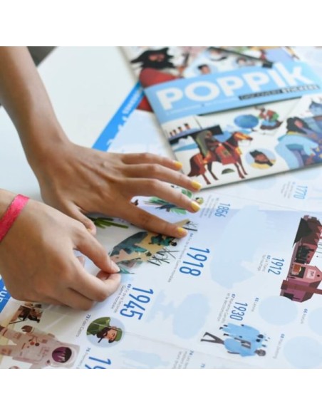 Poster pédagogique + 66 stickers FRISE HISTOIRE DU MONDE (8 ans +) - POPPIK
