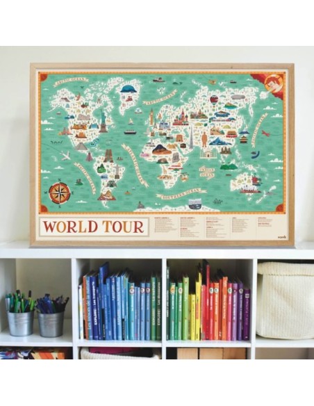 Poster pédagogique + 71 stickers MONUMENTS World Tour (7-12 ans)  - POPPIK