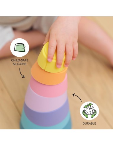 Stak 8 pcs - jouet à empiler en silicone - OPPI...