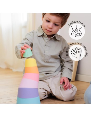 Stak 8 pcs - jouet à empiler en silicone - OPPI...