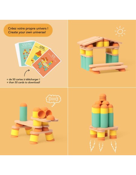 Stix 60 pcs  - Jeu de construction - OPPI 2+