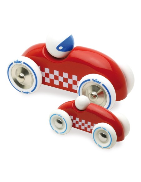 Voiture Rallye checkers - Petit modèle rouge - VILAC 2+