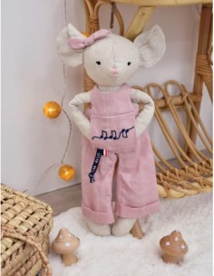 Peluche Souris rose en Lin - Perlipopette - MAÏLOU 0+ 2