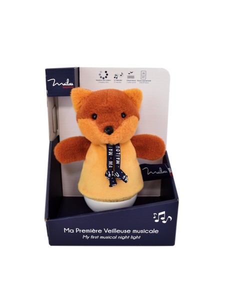 Veilleuse musicale culbuto – Renard fauve 16 cm - MAÏLOU 0+