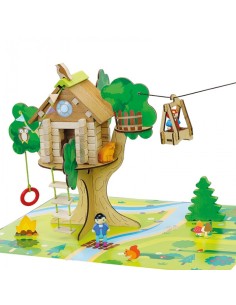 La cabane perchée et sa tyrolienne 70 pièces - JEUJURA 5+ 2