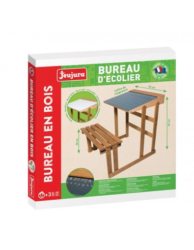 Bureau d'écolier en bois - teinté chêne - JEUJURA 3+