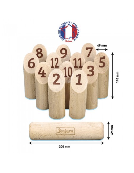 Jeu de quilles à lancer Molky - juraquilles - JEUJURA 3+