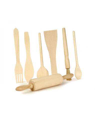 Set de 7 accessoires de cuisine en bois - EGMONT TOYS 3+