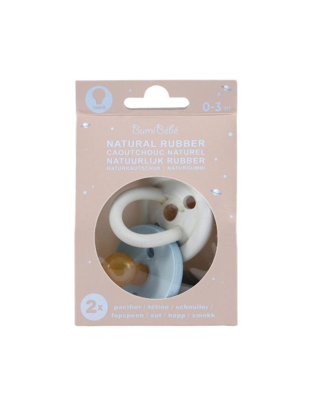 Lot de 2 Tétines rondes en caoutchouc naturel - HEVEA 0+