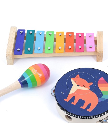 Set de musique en bois Arc-en-ciel - Andy Westface - VILAC 3+