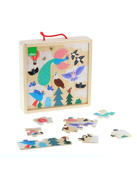 3 puzzles Terre - Mer - Ciel - Michelle Carlslund - VILAC 4+