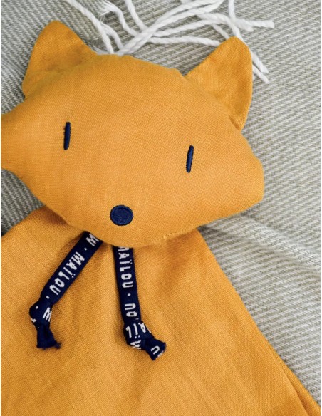 Doudou Renard Safran en Lin – Perlipopette - MAÏLOU 0+