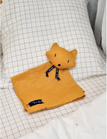 Doudou Renard Safran en Lin – Perlipopette - MAÏLOU 0+