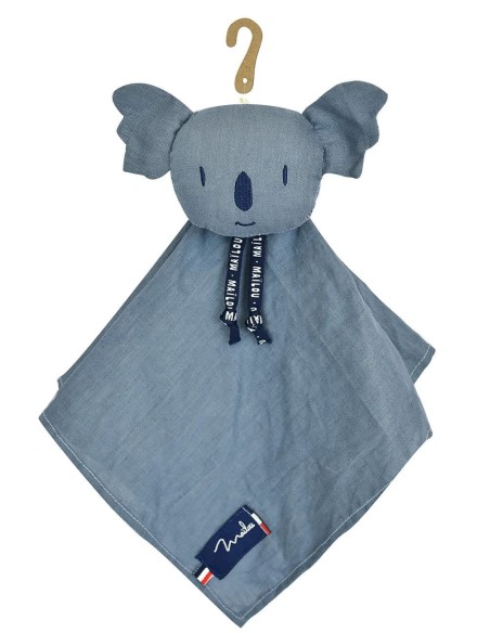 Doudou Koala bleu en Lin – Perlipopette - MAÏLOU 0+
