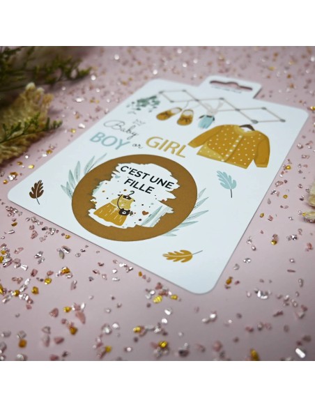 Carte à gratter annonce - c'est une fille - IRREVERSIBLE