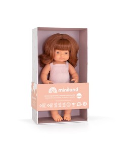 Poupée fille Européenne Rousse 38cm - MINILAND 18M+ 2