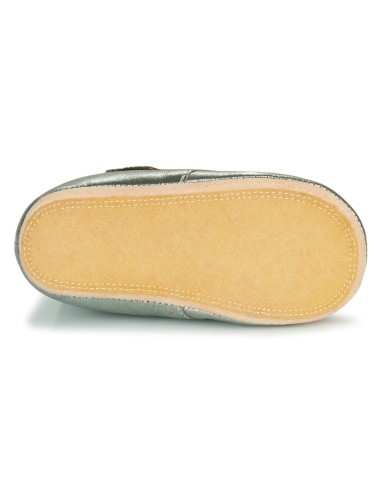 Chaussons cuir Kiny Chat silver avec semelle...