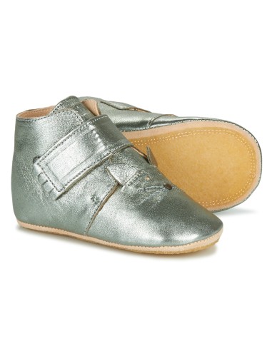 Chaussons cuir Kiny Chat silver avec semelle...