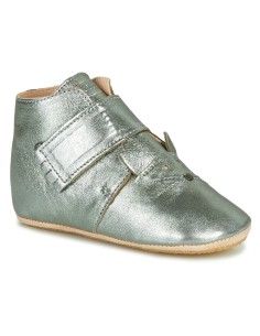 Chaussons cuir Kiny Chat silver avec semelle... 2