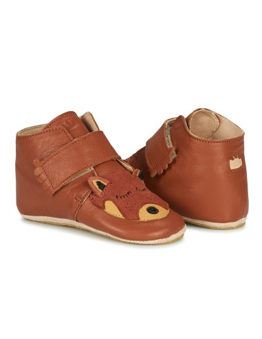 Chaussons cuir Kiny Pt Panda Chataigne avec...