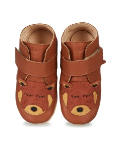 Chaussons cuir Kiny Pt Panda Chataigne avec semelle... 2