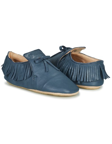 Chaussons cuir Mexiblu bleu avec semelle...