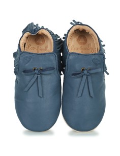 Chaussons cuir Mexiblu bleu avec semelle antidérapante -... 2