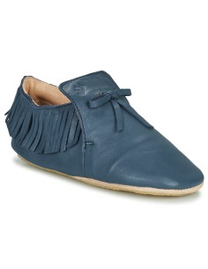 Chaussons cuir Mexiblu bleu avec semelle antidérapante -...