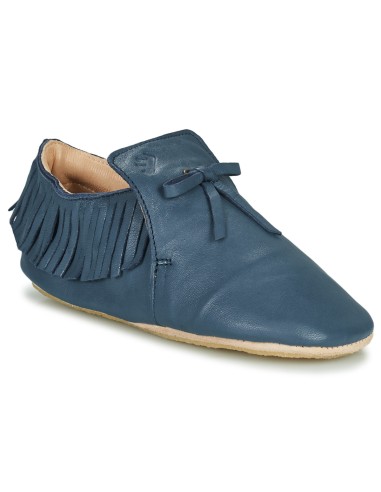 Chaussons Mexiblu bleu en cuir avec semelle antidérapante - EASY PEASY