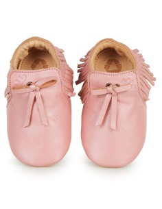 Chaussons cuir Mexiblu rose avec semelle antidérapante -... 2
