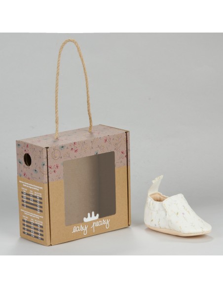 Chaussons cuir My Blublu Herbier avec semelle antidérapante - EASY PEASY