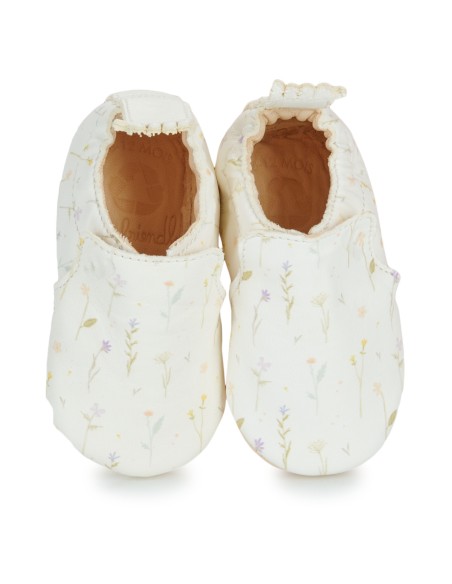 Chaussons cuir My Blublu Herbier avec semelle antidérapante - EASY PEASY
