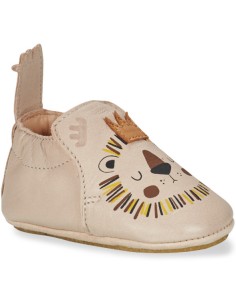 Chaussons cuir Blublu Lion avec semelle antidérapante -...