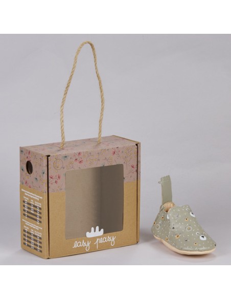 Chaussons cuir My Blublu Ours Amande avec semelle antidérapante - EASY PEASY