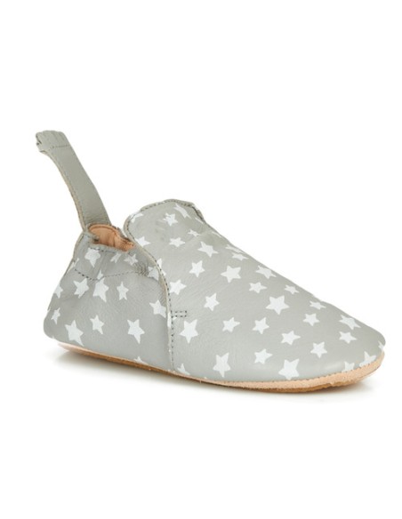 Chaussons cuir Blublu Etoiles avec semelle antidérapante - EASY PEASY