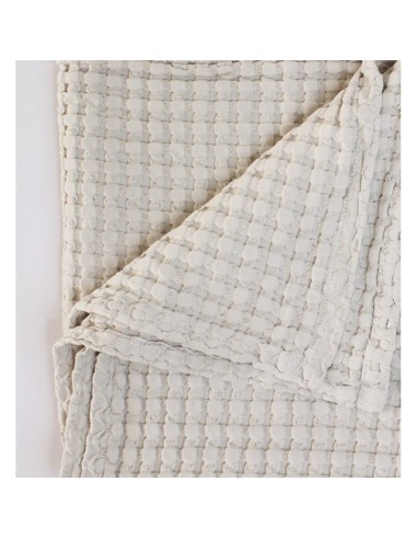 Plaid en Coton Bio Paros 75x100 naturel - KADOLIS
