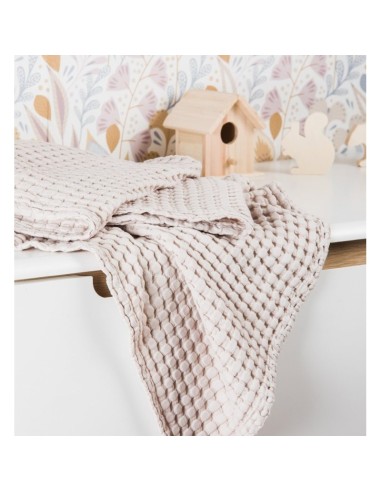 Plaid en Coton Bio Paros 75x100 naturel - KADOLIS