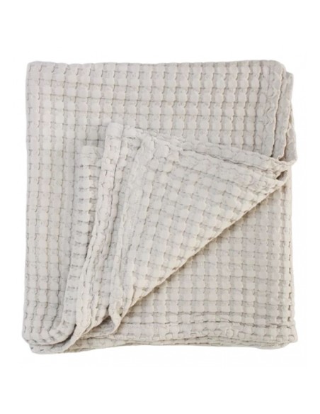 Plaid en Coton Bio Paros 75x100 naturel - KADOLIS