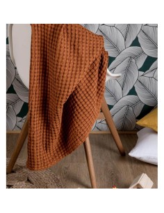 Plaid en Coton Bio Paros 100x140 - KADOLIS