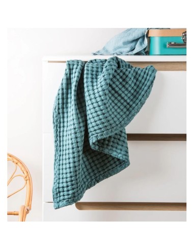 Plaid en Coton Bio Paros 100x140 - KADOLIS